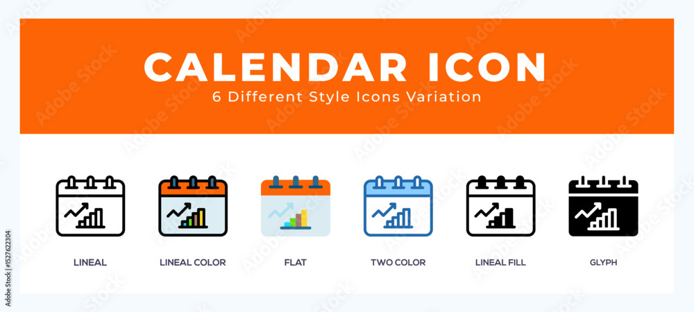 Obraz premium Calendar icon symbol. isolated. vector illustration with different styles