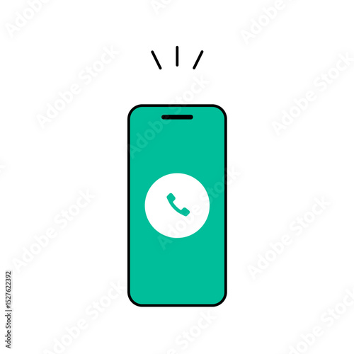 スマートフォンで電話をするイメージイラスト素材
