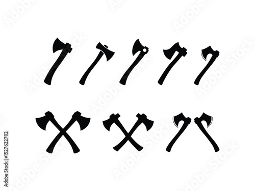 set of axe logo vector