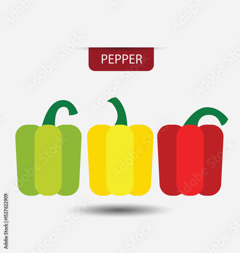 pepper, vegetables vector illustration