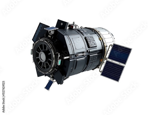 Advanced Communication Satellite in Orbit with Solar Panels photo