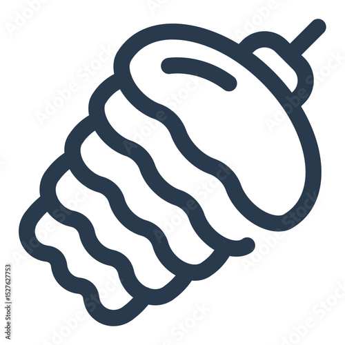 Black Spruce Cone in Minimalist Line Art