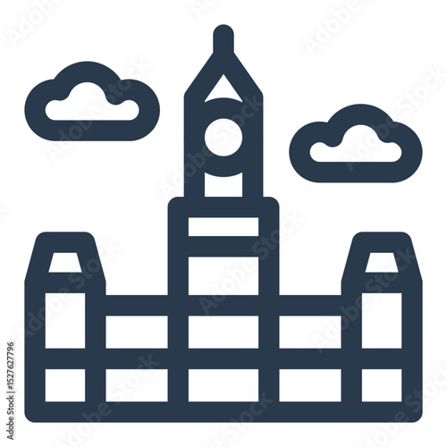 Canadian Parliament Building with Clouds