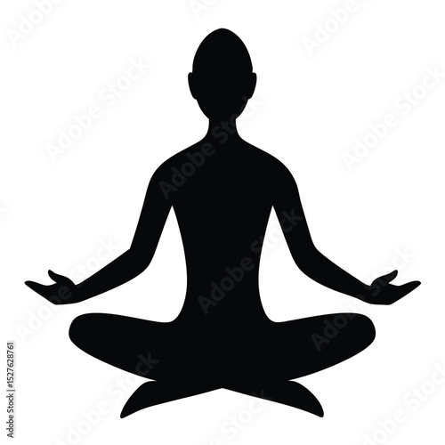 Silhouette of Woman in Lotus Position Yoga, Meditation, and Wellness