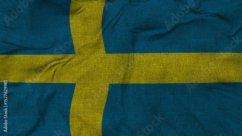 Sweden flag animation seamless loop. 4k
