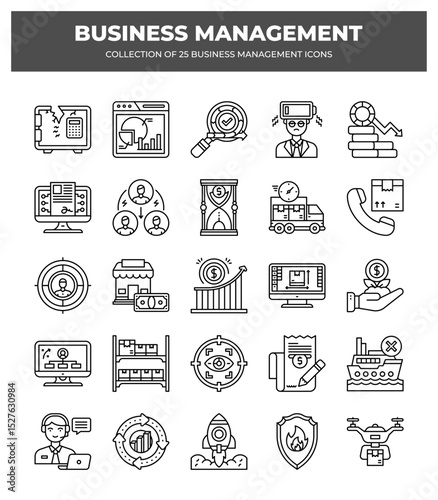 Collection of Business Management Icons: Streamline Your Workflow