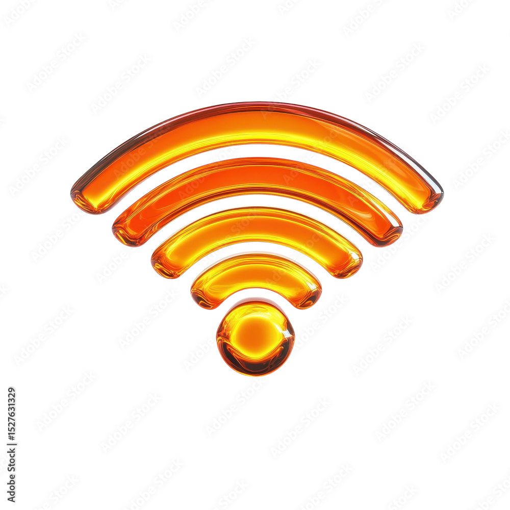Obraz premium Glowing Wifi Symbol Transparent Background High Speed Connection Internet Access Wireless Network