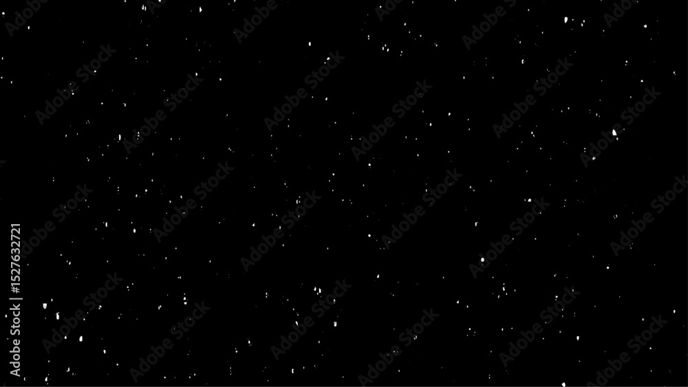 Fototapeta premium Chaotic white bokeh on a black background, light spots texture, abstraction, falling snow. 