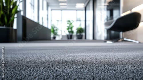 Carpet in modern office interior, low angle shot