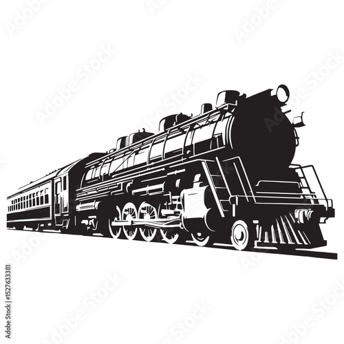 Industrial Era Train silhouette art – Train illustration – Minimalist Train vector – Vehicle silhouette

