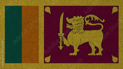 Sri Lanka flag animation seamless loop. 4k