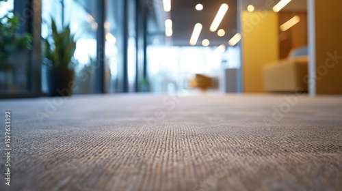 Carpet in modern office interior, low angle shot