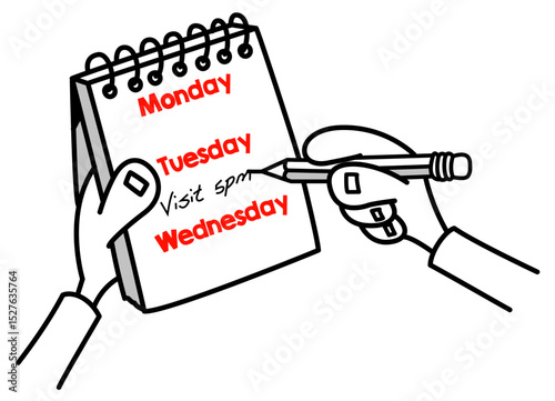 Daily Routine Schedule Days Monday Tuesday Wednesday Black Background