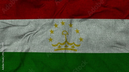 Tajikistan flag animation seamless loop. 4k