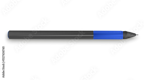 Blue ballpoint pen on a white background