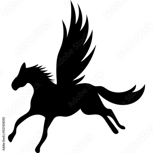 Pegasus Logo Silhouette Illustration
