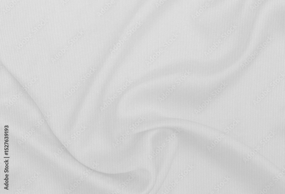 Fototapeta premium Abstract waving white fabric texture background, blank white fabric pattern background