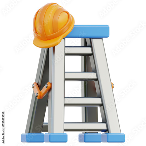 Fototapeta Naklejka Na Ścianę i Meble -  construction worker on a ladder