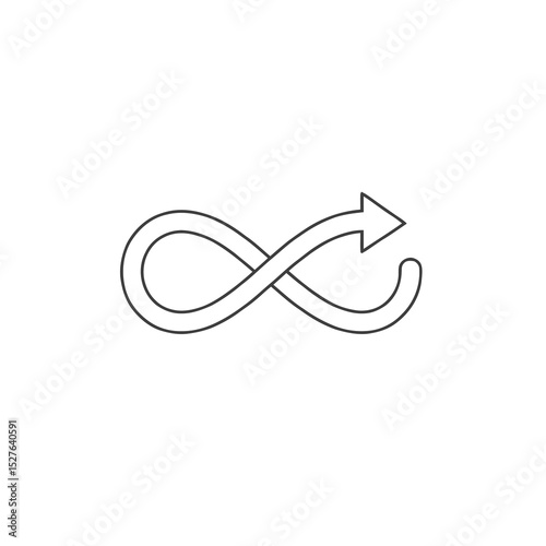 Infinite loop symbol with arrow indicating direction  