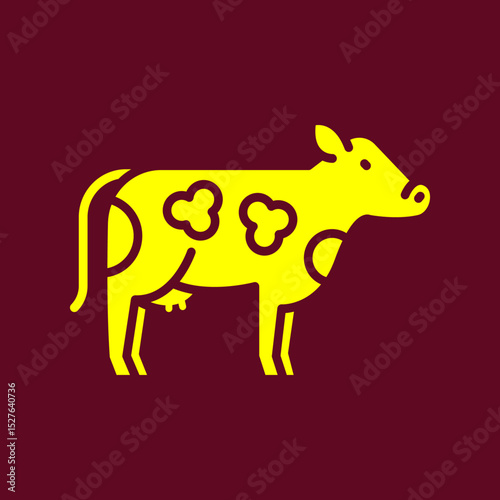 Cow trendy artwork delightful abstract vector illustration colorful applied design