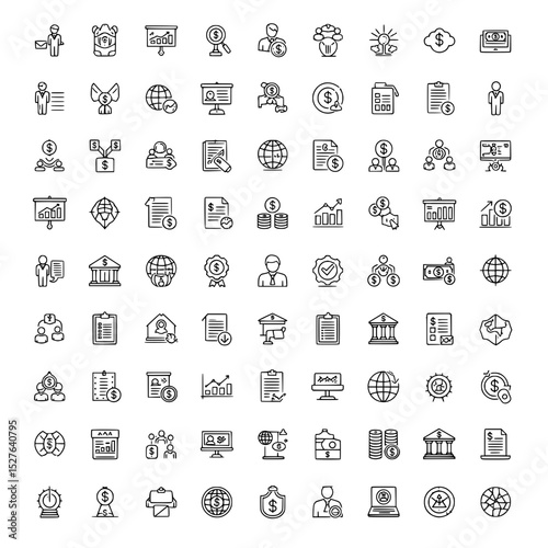 Business and Finance Line Icons Set
Collection of Modern Business Outline Icons
Universal Business and Office Vector Icons
Financial Management and Banking Icon Pack
Corporate and Economic Glyph Icons