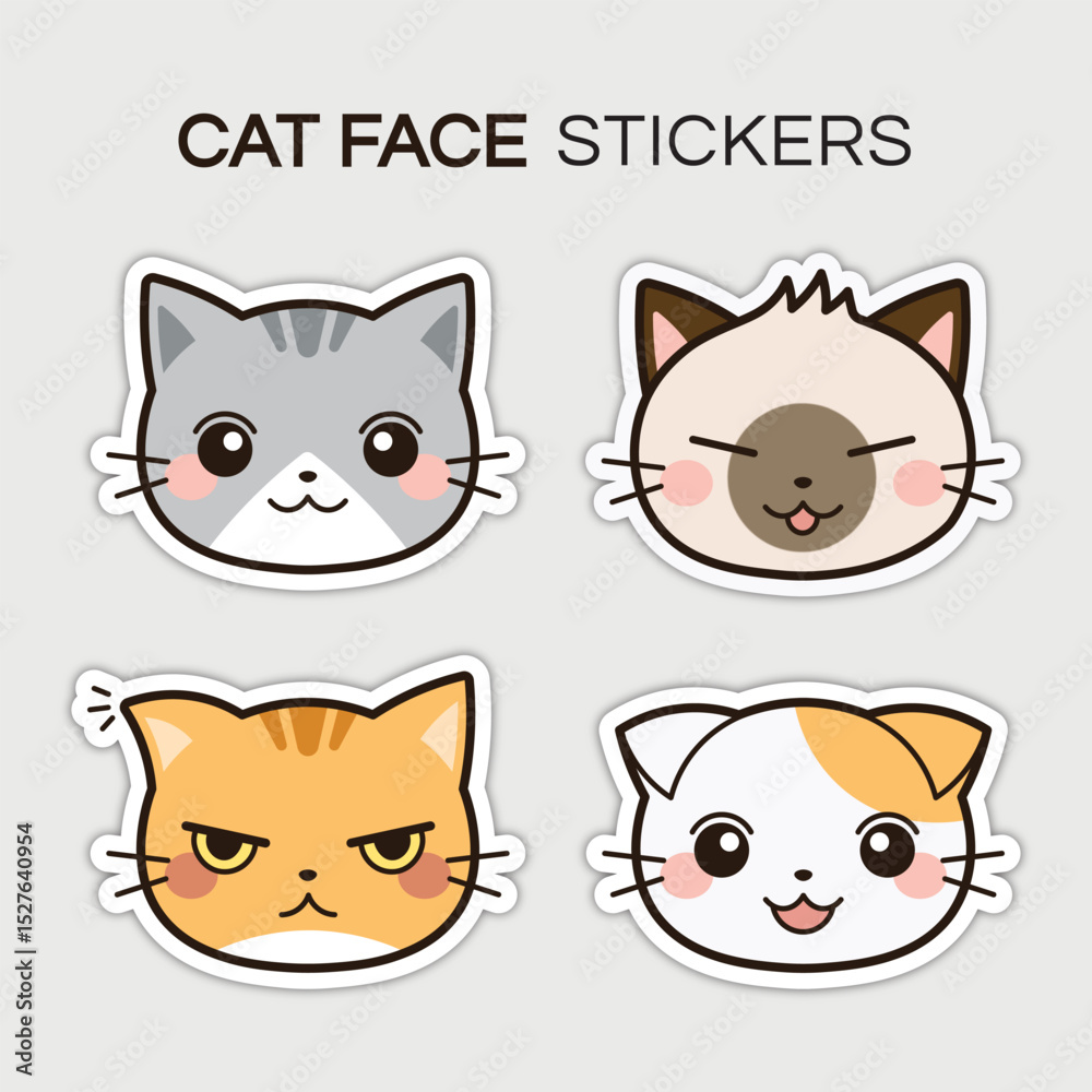 Fototapeta premium Cat Face Stickers