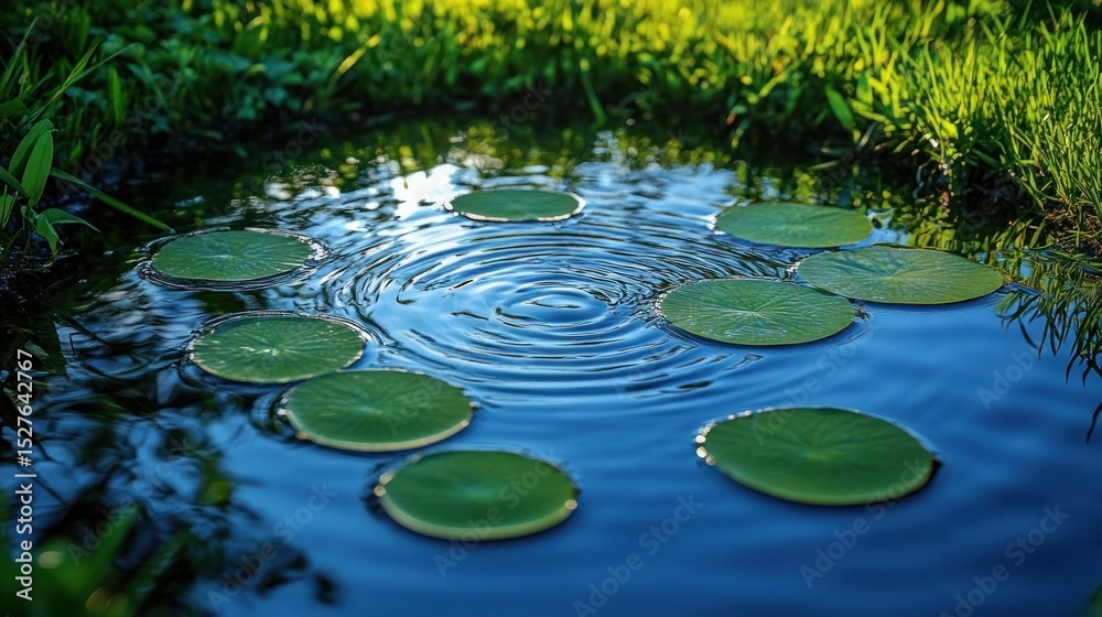 Still pond with lily pads Still pond with lily pads