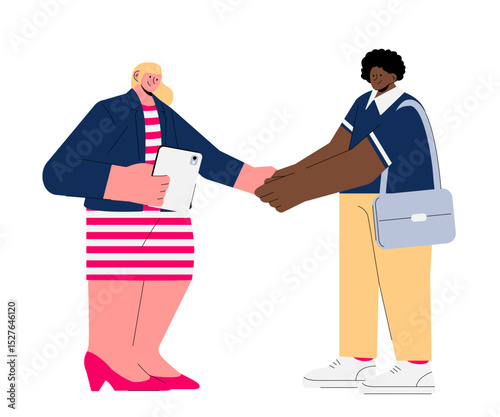 2 people handshaking