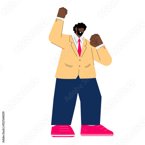 Man standing and cheering
