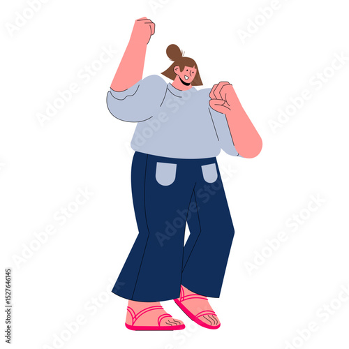 Women standing cheering