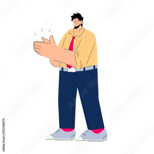 Man standing and clapping
