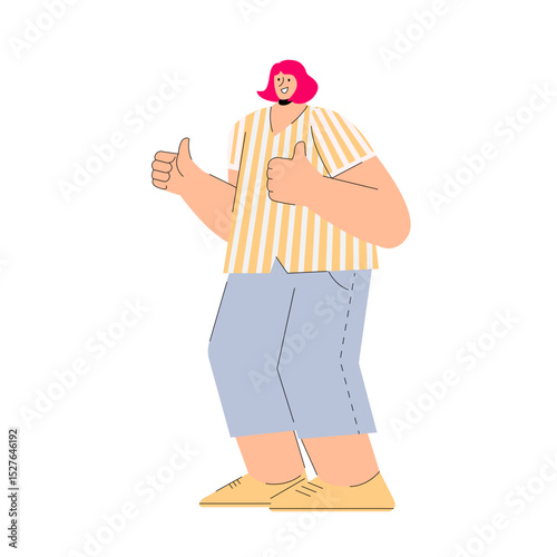 Man standing with thumbs up