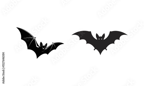 Bat Silhouette Vector Illustration Set
