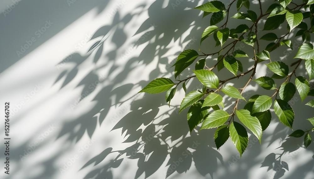 Abstract natural tree leaves on white shadow wall background Abstract natural tree leaves on white shadow wall background