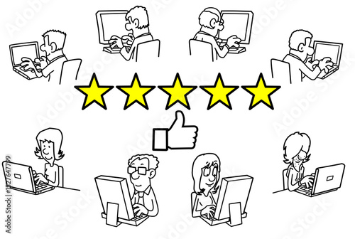 Five yellow stars on black background rating