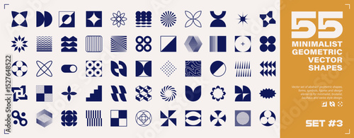 55 MINIMALIST GEOMETRIC VECTOR SHAPES Set 3