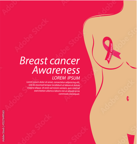 Healthcare and medicine concept. pink breast cancer awareness ribbon.