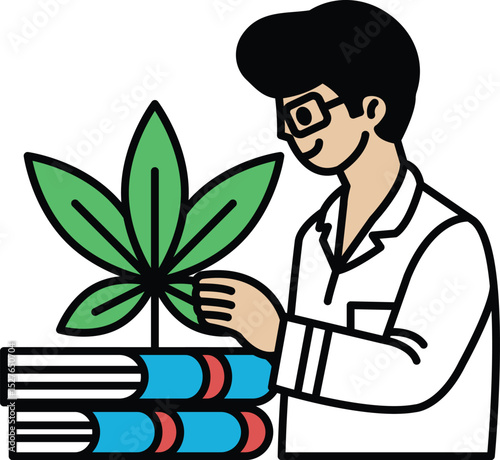 A man is holding a leafy green plant in his hand