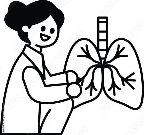 A woman is holding a lung