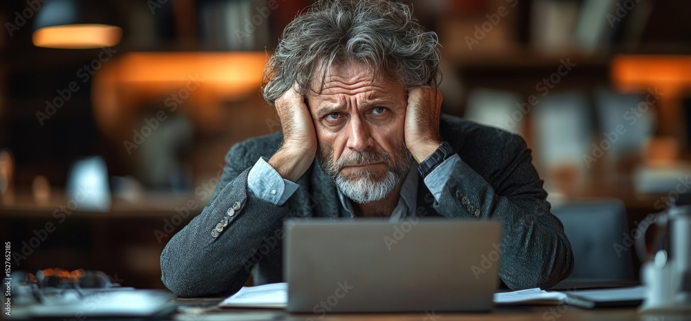 Fototapeta premium Frustrated man at work