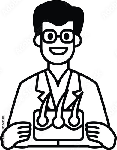A man in a lab coat holding a scalpel