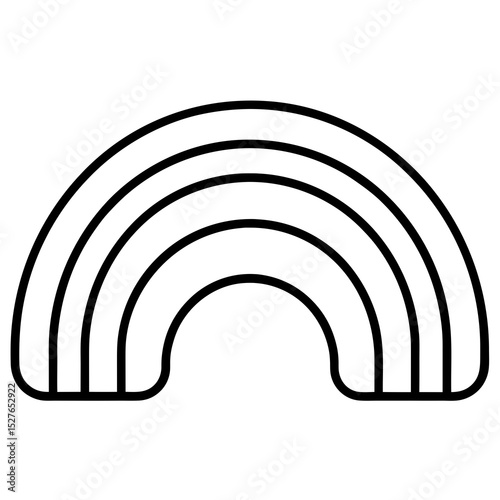 Simple black outline rainbow illustration
