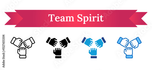 Team Spirit Multi Style - Three fists together representing unity, collaboration, and team spirit