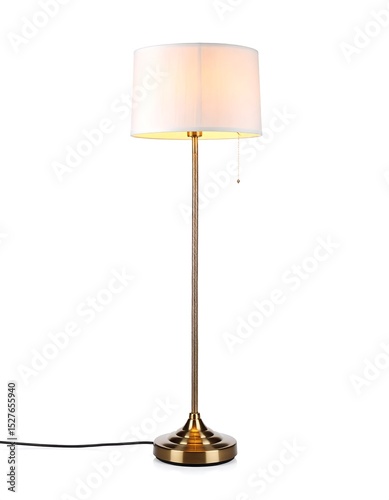 Sleek Gold Floor Lamp with White Shade