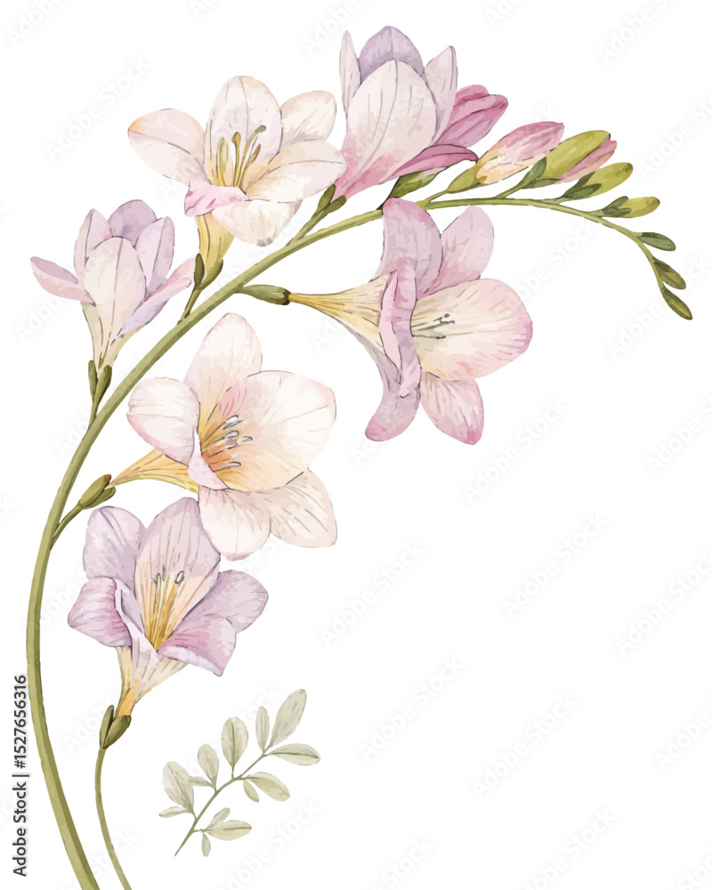 Obraz premium Abstract floral background with pink spring flower blossoms and delicate leaf design