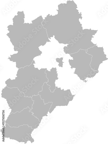 Hebei, China – administrative vector map with city boundaries (Web Mercator projection, PPT-compatible & fully editable)