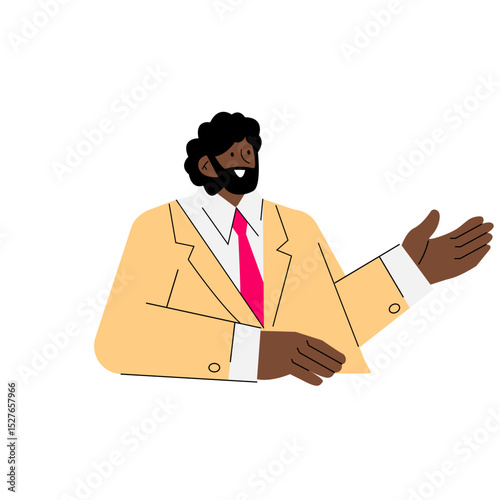 Man half body talking with gestures