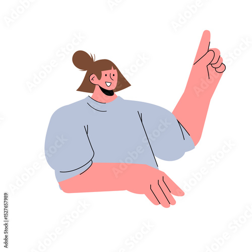 Women half body pointing