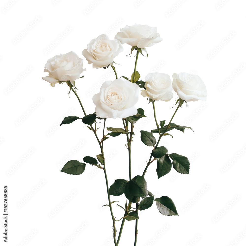 Obraz premium Elegant white roses arranged beautifully in a simple bouquet for special occasions or decoration