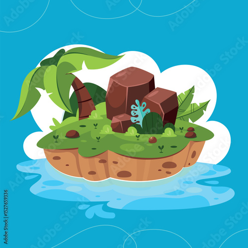 Paradise Desert Island Flat composition